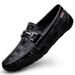 Live Streaming Size 45 46 47 Crocodile Patterned Bean True Cow Soft Soles Men With One Step Of Lefu Shoes For Business_vogvips.com