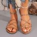 Summer Women's For Outdoor Wear, New Foreign Trade Model, European And American Style, Thin Strap, Flat Open-toe_vogvips.com