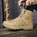 Outdoor High-top Boots Men Thick-soled Anti-slip Combat Boots Men Soft Durable Casual Lace-up Comfortable Hiking Shoes Men_vogvips.com