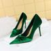 3391-27 Fashion Banquet High Stiletto Heels Shallow Mouth Pointed Toe Westie Suede Bowknot Single Shoes_vogvips.com