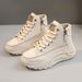 ZY0011 High-top Shoes Women's Shoes Round Head Shoes Thick Sole Heightening Casual Board Shoes Street Shot_vogvips.com