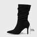 Women's Pointed Toe Stretch Suede Ankle Boots With Side Zipper - Ultra High Heel (8cm+) Fashion Boots For Fall/Winter/Spring_vogvips.com