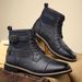 European Warm Series 2025 New British Style Men's Casual Martin Non-Slip Mid-Cut Pointed Leather Slip-On Work Boots_vogvips.com