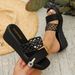 Women's Summer Square Toe Hollowed Out Wedge Sandals Casual Platform Plus Size 43_vogvips.com