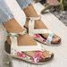 Women's Bohemian Sandals - Metallic Color Block, Strappy, Open Toe, Beach Style_vogvips.com