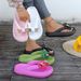 Summer Multi Color Women's Flip Flops Fashionable Metallic Teddy Bear Bow Slide Sandal Beach Vacation Home Versatile_vogvips.com