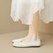 Square Head Single Shoes Women's Summer Flat Bottom Retro One-pedal Doudou Shoes Shallow Mouth Soft Sole Ballet Shoes_vogvips.com