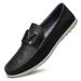 Men's Round Head Soft Leather Casual Beanie Shoes Men's Soft Soles, Leather Shoes_vogvips.com