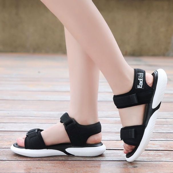 Sports Sandals Women's Ins Tide Beach Shoes Student Versatile Velcro Flat Sandals_vogvips.com
