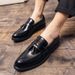 Men's Popular Fashion Loafer Casual Shoes Lightweight Popular Men's Large Size Tassel Brogue Casual Slip-on Leather Shoes_vogvips.com