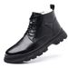 European Warm Series 2025 Winter New Fashion Martin Work Warm Fleece High-top Cotton Shoes Genuine Leather Men's Boots_vogvips.com