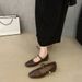 Black Thick Comfortable Single Shoe Women's Shallow Mouth Mid Heel Work Korean Version Gentle Style Square Toe Soft_vogvips.com