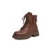 2025 Autumn Genuine Martin For Women Korean Style Double Side Zipper Casual Shoes Thick Sole Women's Leather Boots_vogvips.com