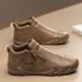 European Warm Series Fleece-Lined Warm Work Small Autumn Four Seasons Men's Casual Cotton Loafers Non-Slip Mid-Top Leather Shoes_vogvips.com