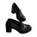 High Heeled Loafers Women S Small Leather Shoes Simple One Pedal Commuting Silent Single_vogvips.com
