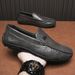 Euro Step Black White Men's Versatile Slip-On High-End Leather Shoes Trendy Loafers Lazy_vogvips.com