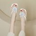 High Slippers For Women Summer Outdoor 2026 New Rhinestone Flower Kitten Heel Sandals Square Toe Post Flip Flops_vogvips.com