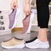 Half-Cup Cross-Border Dropshipping Women's Large Size New Casual Mesh Slip-On Lightweight Single Shoes_vogvips.com