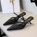French Mesh Lace Pointed Head Thin Heel Bag Head Half Slippers Women's Outer Wear Hollow Word With Slippers_vogvips.com