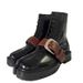 In Stock Cowhide Version ~ European And American Retro Split-Toe Belt Buckle Martin Women's British Style Pig's Trotter_vogvips.com
