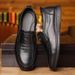 Spring New Daily Casual Men's Top Layer Cowhide Dad One Foot Lazy Shoes, Middle-aged And Elderly Leather Shoes_vogvips.com