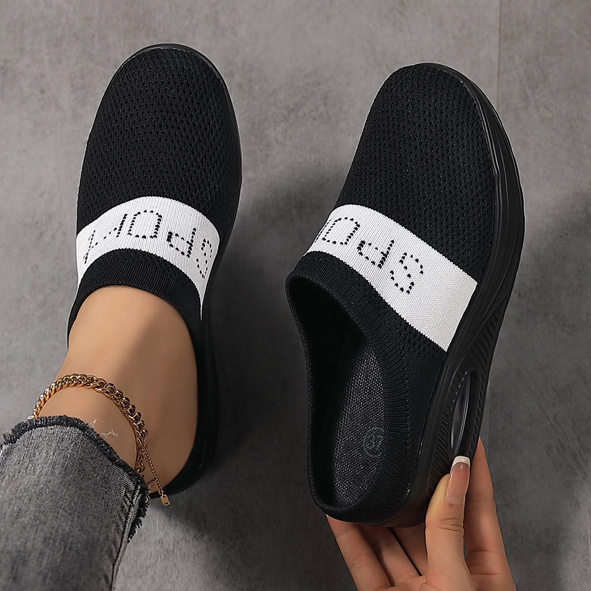 New Spring Women's Outward Wear Mesh Casual Cover Feet Breathable Lazy Single Shoes Large 3B0 9Da_vogvips.com