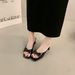 Bow Chunky Heel Sandals - Open Toe Mule Slides For Women (Black/Red/Beige) | Summer Fish Mouth Platform Heels_vogvips.com