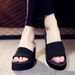 Summer New Fashion High Heel One-Strap Slippers Thick Sole Platform Solid Color Outdoor Beach Women's Wedge_vogvips.com