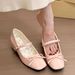 Stunning French-style Beige Mary Jane Patent Shoes, 2025 New Model, Leather Shoes With Bow, Sweet High Heels_vogvips.com