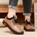 Hand-Sewn Soft-Soled Casual Women's Shoes For Moms, Cow Tendon Sole, Breathable Leather, For Women Aged 40 To 50, Shock-_vogvips.com