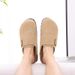 Crestar Women's Cork Sole Clogs Summer Cow Leather Flat Mules Slipper With Buckles Non-slip Comfort Beach Potato Shoe_vogvips.com