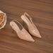 Backless Large Size Closed-Toe Sandals For Women, Summer One-Strap Retro Metal Buckle Pointed Toe Thin Heel Apricot High_vogvips.com