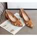 Princess Single Shoes Cross-Border Trade Leopard Print Fly Weave Pointed Toe Chunky Heel Shallow Mouth Mid-Heel Woven_vogvips.com