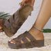 Women's Summer Fashion Thick Soled Sandals Cross Strap Wedge Heel Soft Sole Casual Beach Wear European American Style_vogvips.com