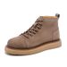 New suede cowhide frosted leather and fleece casual work boots_vogvips.com