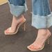 26ss Style New One-Strap Transparent Sandals For Women, Square Toe High Heels, Sexy Rhinestone Open-Toe Stiletto Outdoo Women, Heels,_vogvips.com