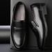 Men's Leather Business Elderly Shoes, Black Round Toe Formal Attire, Work Dad, Oversized Men's Shoes_vogvips.com
