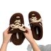 Shoes Women's Thick Soled Fluffy Slippers Soft Soled Non Slip Height Increasing Closed Toe Cotton Slippers Autumn Winter Style_vogvips.com