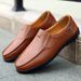 Euro Step Plus Size Men's Casual Leather Cowhide Soft Sole Breathable Slip-On Loafers Handmade Driving Shoes Men 47_vogvips.com