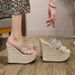 Women’s Shoes Wedge Heels Summer Model Catwalk 16CM Strap Thick Soled Shoes Straw Rope Bottom_vogvips.com