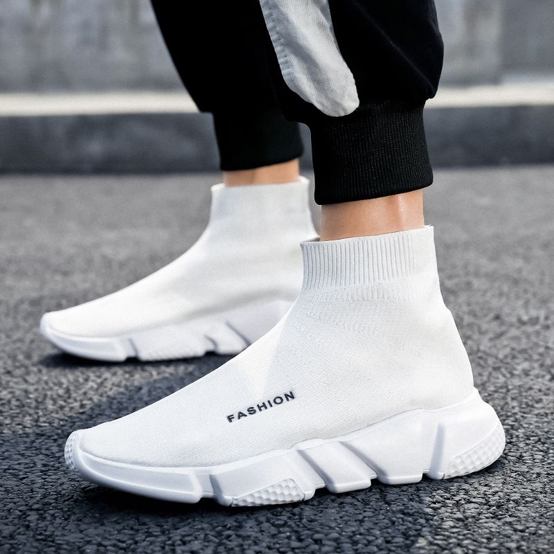 2023 For Men And Women Of The Same Style Slip-on Men's Casual Sports Breathable Lightweight High-top Sock Shoes_vogvips.com