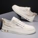 2026 New Spring Slip-on Casual Shoes Men's Shoes Real Super Leather Mesh Soft Sole Lightweight Sports Sneakers Youth Shoes_vogvips.com