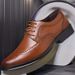 Leather Brogue British Korean Style Casual Business Formal Large Size Men's Studio Photo Groomsmen Bridegroom Shoes_vogvips.com