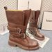 2025 Autumn New European Style Genuine Leather Breathable Comfortable Casual Martin For Women Versatile Mid-Calf_vogvips.com