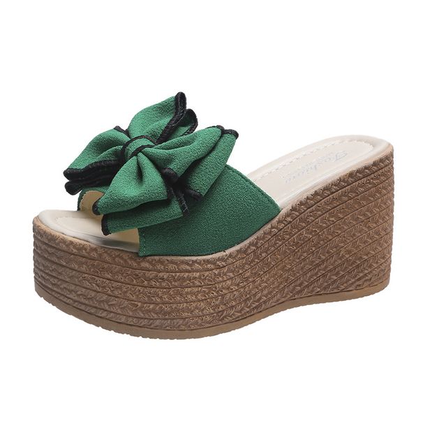 Women's Summer Bow Wedge Sandals Platform Outerwear European American Style plus Size 34-43 New 2021_vogvips.com
