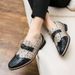 Casual Leather Crocodile Pattern Fashion Thick Sole Wedding Young Men British Style Business Formal Men's Shoes_vogvips.com