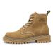 Autumn And Winter Leather Martin Boots Men's High-top British Retro Tooling Boots Thick-soled Heightening Matte Leather Short Boots Rhubarb Boots_vogvips.com