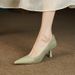 2023 Autumn New Patchwork Brown Shallow Mouth Single Shoes For Women French Pointed Toe Thin Heel Versatile Elegant High_vogvips.com