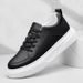 Men's Shoes Inner Height Increase Sports Casual Shoes Low-top Cowhide Surace Thick-soled Running Sports Small White Board Shoes_vogvips.com