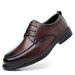 Men's Breathable Leather Low-top Casual Shoes With Hollow-out Design And Lace-up Comfort Style_vogvips.com